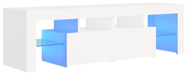 TV Cabinet with LED Lights White 140x36.5x40 cm