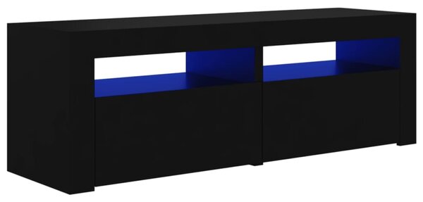 TV Cabinet with LED Lights Black 120x35x40 cm