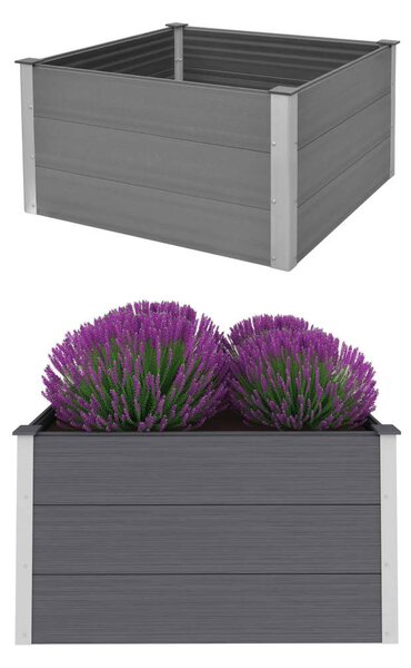 Garden Raised Bed WPC 100x100x54 cm Grey