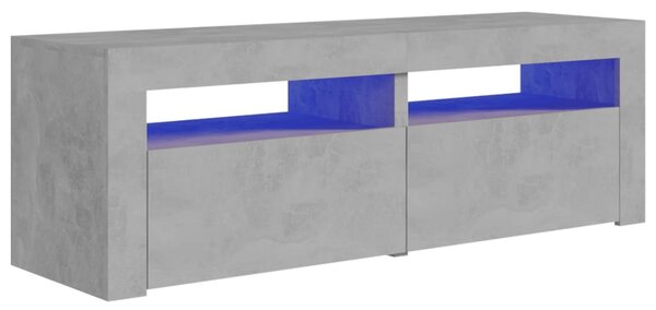 TV Cabinet with LED Lights Concrete Grey 120x35x40 cm