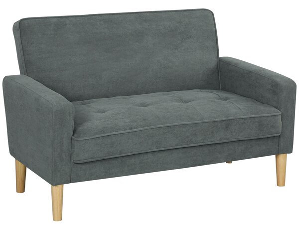 HOMCOM Two-Seater Velvet-Feel Sofa - Grey