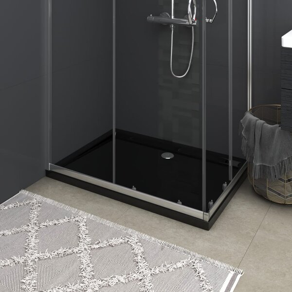 Rectangular ABS Shower Base Tray Black 70x100 cm