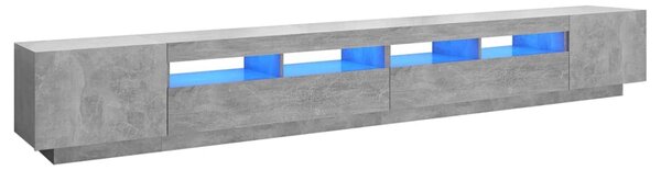 TV Cabinet with LED Lights Concrete Grey 300x35x40 cm