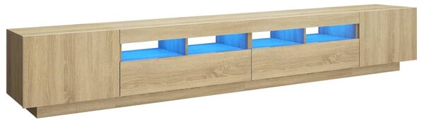 TV Cabinet with LED Lights Sonoma Oak 260x35x40 cm