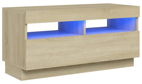 TV Cabinet with LED Lights Sonoma Oak 80x35x40 cm