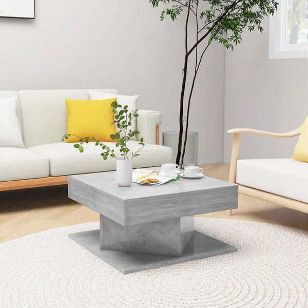 Coffee Table Concrete Grey 57x57x30 cm Engineered Wood