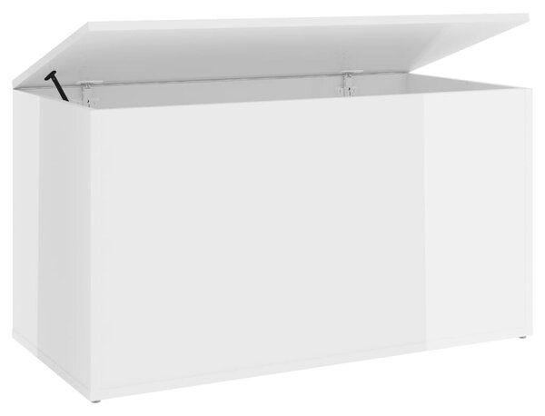 Storage Chest High Gloss White 84x42x46 cm Engineered Wood