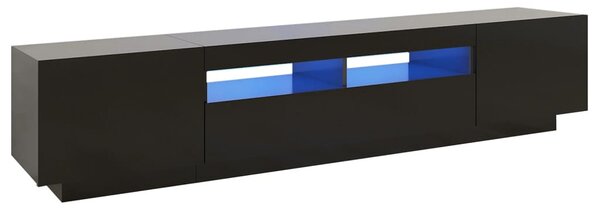 TV Cabinet with LED Lights Black 200x35x40 cm