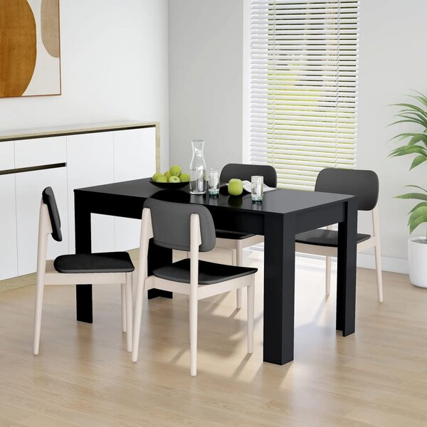 Dining Table Black 140x74.5x76 cm Engineered Wood