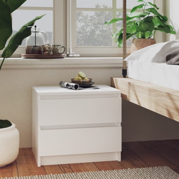 Bed Cabinets 2 pcs White 50x39x43.5 cm Engineered Wood