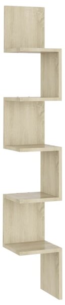 Wall Corner Shelf Sonoma Oak 20x20x127.5 cm Engineered Wood