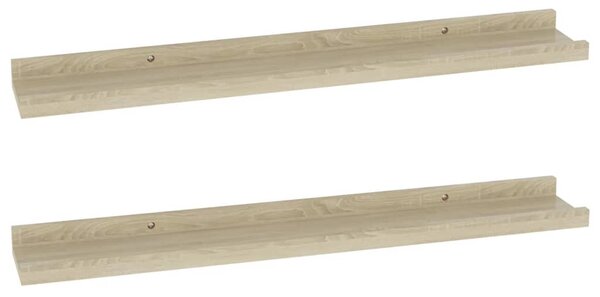 Wall Shelves 2 pcs Sonoma Oak 60x9x3 cm