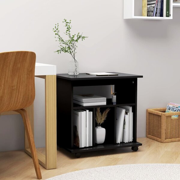 Rolling Cabinet Black 60x45x60 cm Engineered Wood