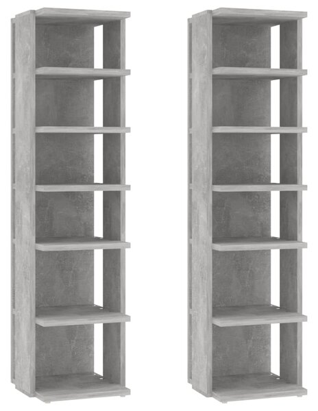 Shoe Cabinets 2 pcs Concrete Grey 27.5x27x102 cm