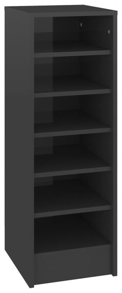 Shoe Cabinet High Gloss Grey 31.5x35x92 cm Engineered Wood