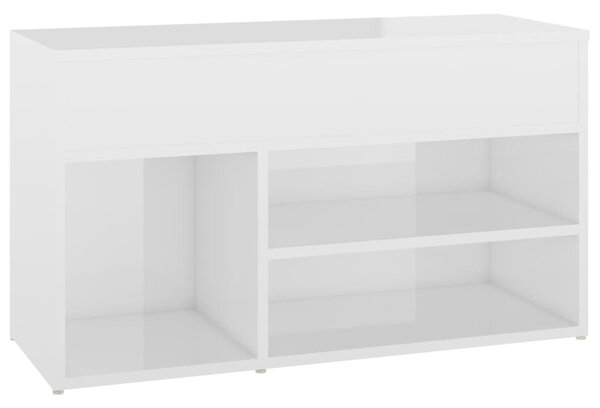 Shoe Bench High Gloss White 80x30x45 cm Engineered Wood