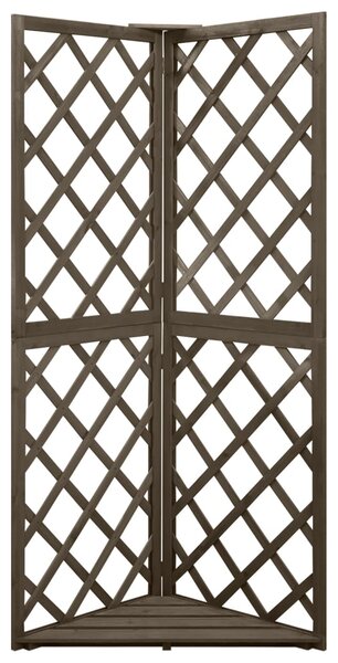 Corner Trellis Grey 50x50x145 cm Solid Fir Wood