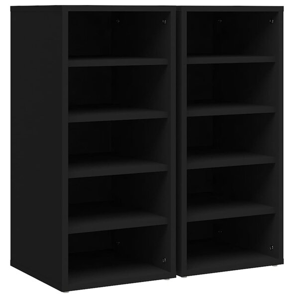 Shoe Cabinets 2 pcs Black 31.5x35x70 cm Engineered Wood