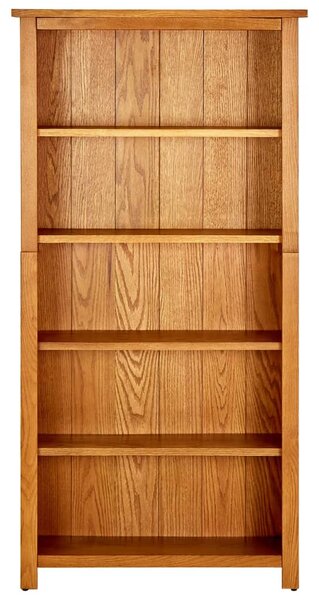 5-Tier Bookcase 70x22x140 cm Solid Oak Wood