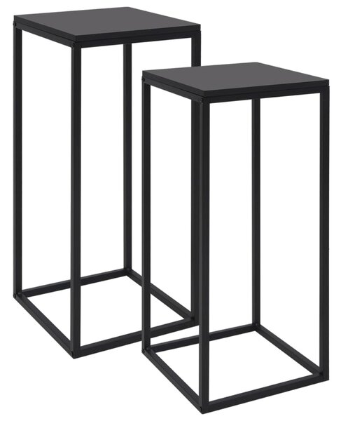 Side Tables 2 pcs Black Steel