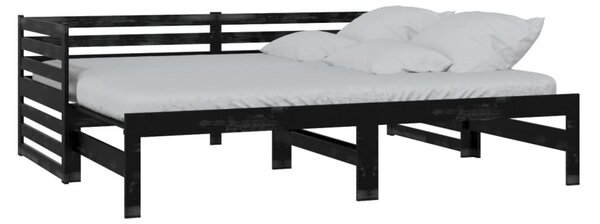 Pull-out Day Bed without Mattress Black 2x(90x200)cm