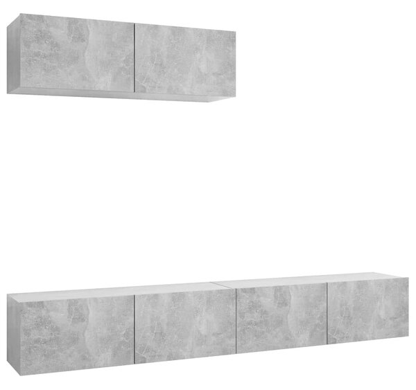 TV Cabinets 3 pcs Concrete Grey Engineered Wood