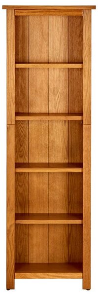 5-Tier Bookcase 45x22x140 cm Solid Oak Wood