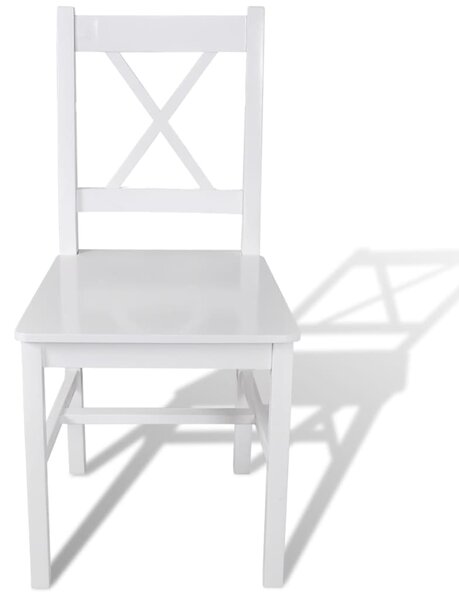 Dining Chairs 6 pcs White Pinewood