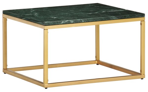 Coffee Table Green 60x60x35 cm Real Stone with Marble Texture