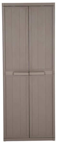 Garden Storage Cabinet Brown 65x45x172 cm PP Wood Look