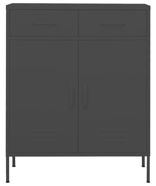 Storage Cabinet Black 80x35x101.5 cm Steel