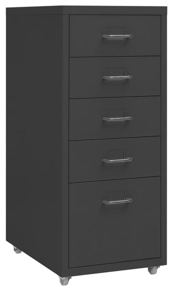 Mobile File Cabinet Anthracite 28x41x69 cm Metal