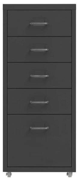 Mobile File Cabinet Anthracite 28x41x69 cm Metal