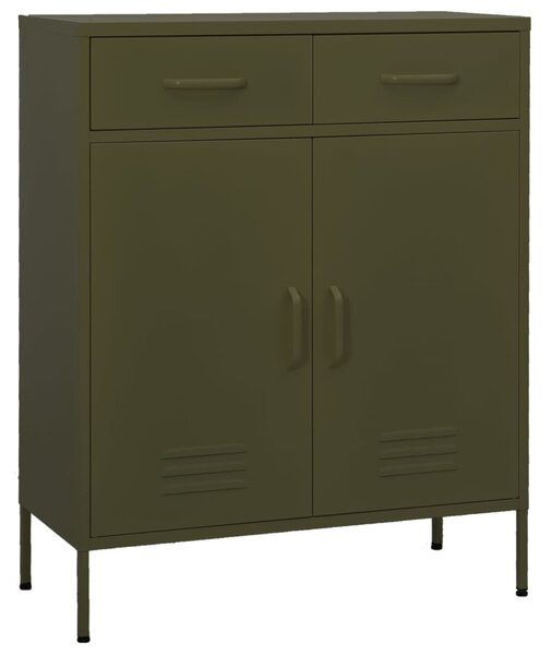 Storage Cabinet Olive Green 80x35x101.5 cm Steel