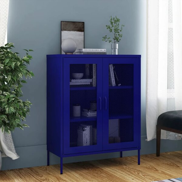 Storage Cabinet Navy Blue 80x35x101.5 cm Steel