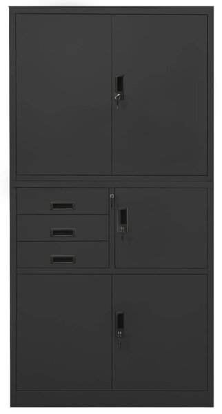 Office Cabinet Anthracite 90x40x180 cm Steel