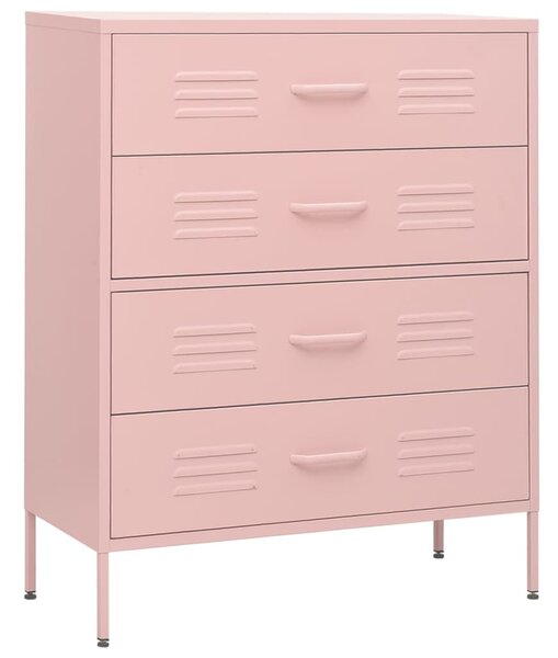 Chest of Drawers Pink 80x35x101.5 cm Steel