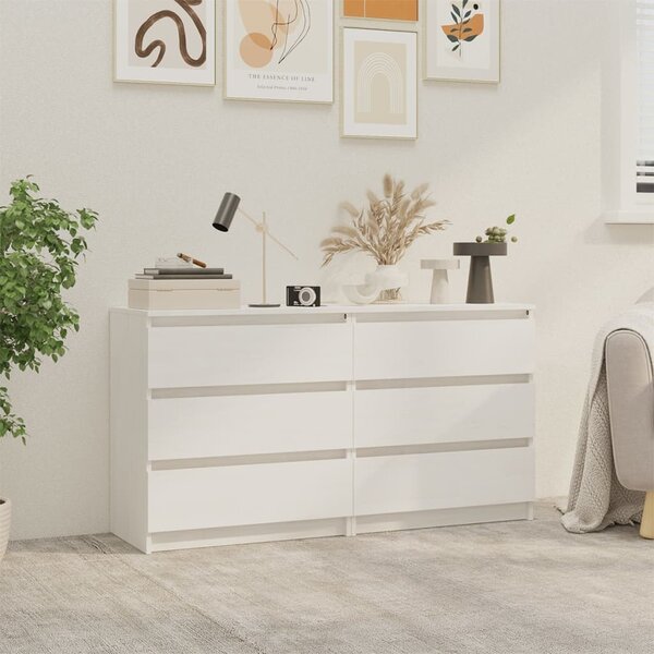 Bedside Cabinets 2 pcs White 60x36x64 cm Solid Pinewood