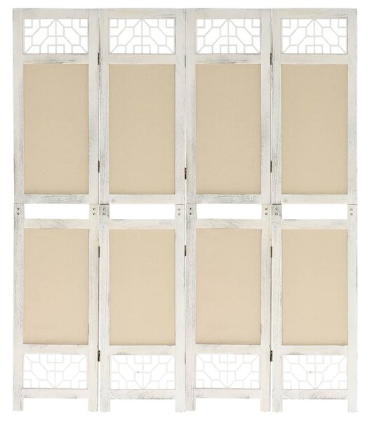 4-Panel Room Divider Cream 140x165 cm Fabric