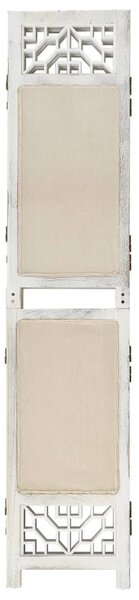 4-Panel Room Divider Cream 140x165 cm Fabric