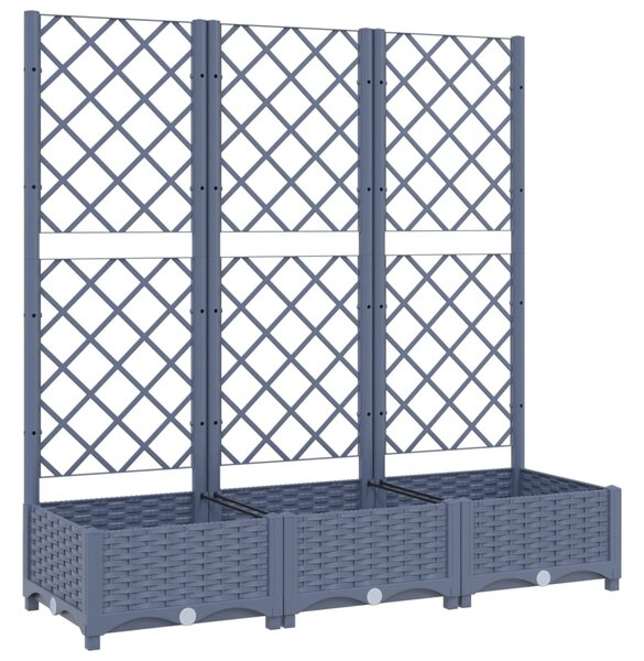 Garden Planter with Trellis Blue Grey 120x40x121.5 cm PP