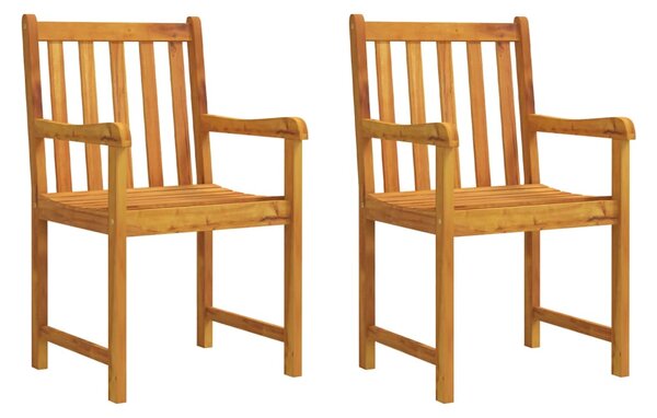 Garden Chairs 2 pcs Solid Acacia Wood