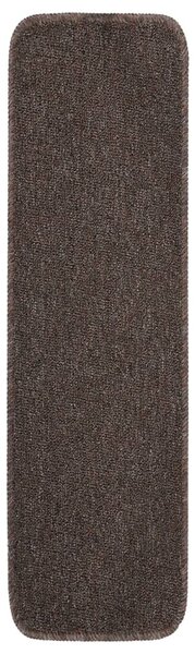 Anti Slip Stair Mats 15 pcs 75x20 cm Brown Rectangular