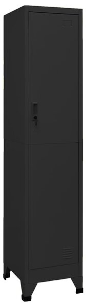 Locker Cabinet Black 38x45x180 cm Steel