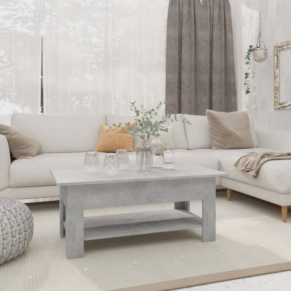 Coffee Table Concrete Grey 102x55x42 cm Engineered Wood