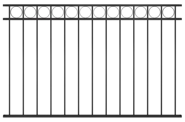 Fence Panel Steel 1.7x1 m Black