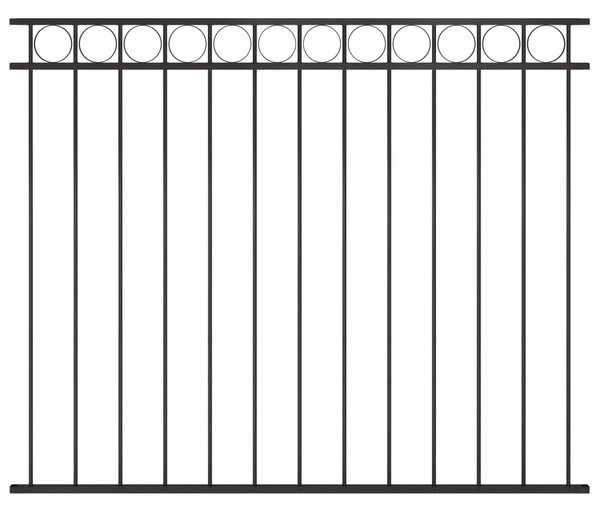 Fence Panel Steel 1.7x1.5 m Black