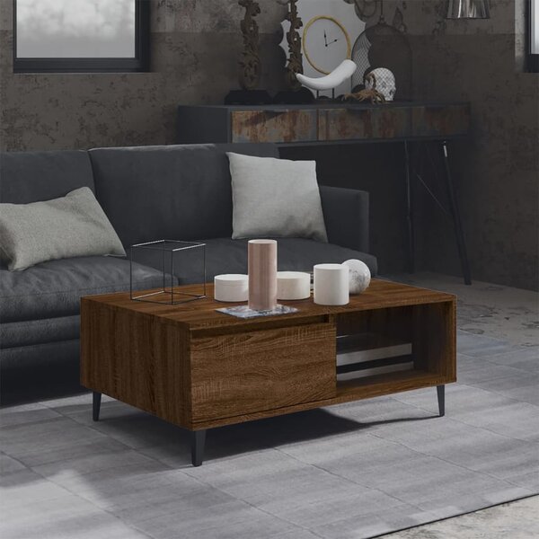 Coffee Table Brown Oak 90x60x35 cm Engineered Wood