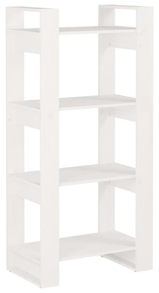 Book Cabinet/Room Divider White 60x35x125 cm Solid Wood