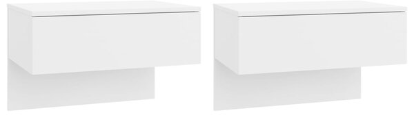 Wall-mounted Bedside Cabinets 2 pcs High Gloss White